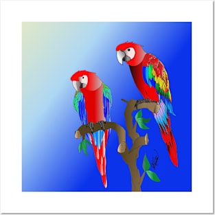 Macaws in the tree Posters and Art